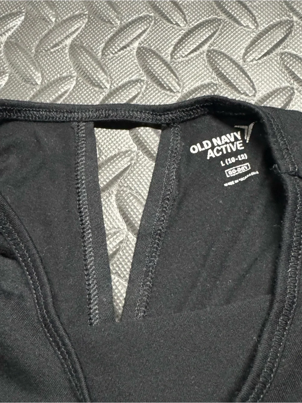 Old Navy Active Girls Black Open Back Twist Athletic Top Size L 10-12